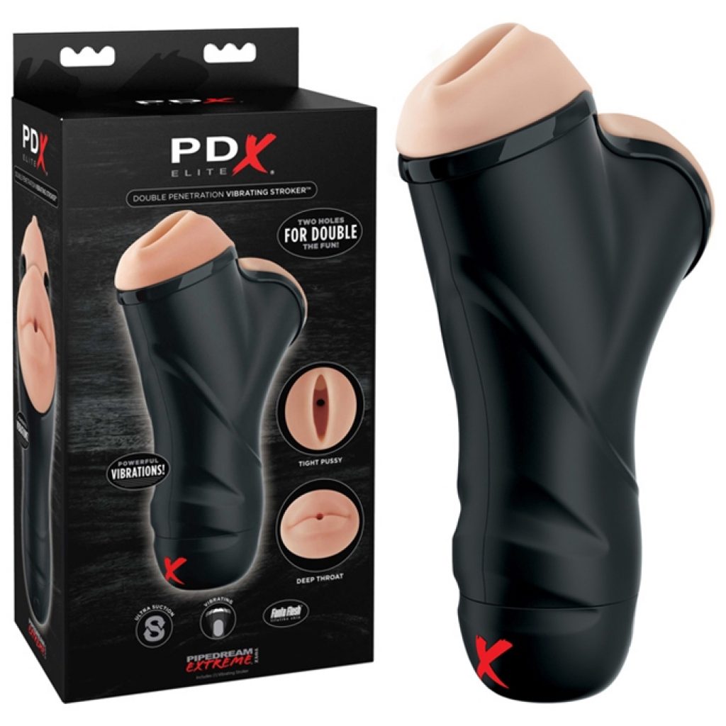 Masturbateur double pénétration PDX Elite avec vibration