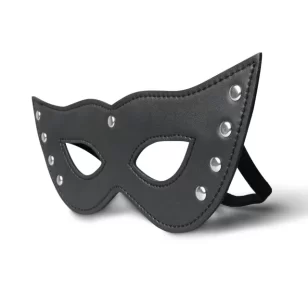 Black cat mask in faux leather