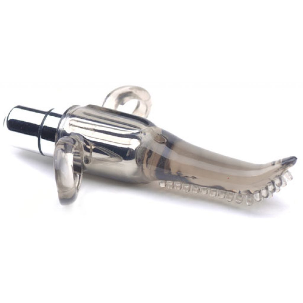Sliding discreetly into the smallest of spaces when inserted on a finger (or thumb), our tongue-shaped finger vibrator.