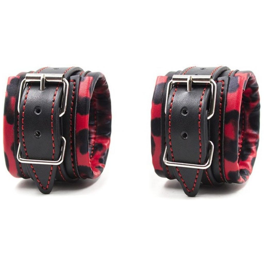 Red and black leopard handcuff