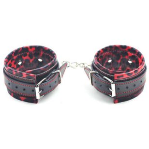 Red and black leopard handcuff