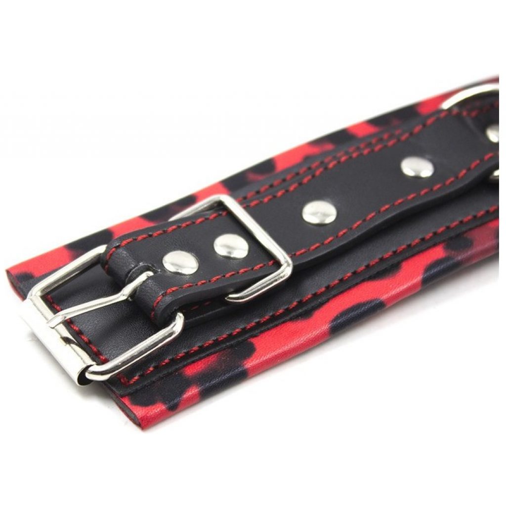 Red and black leopard handcuff