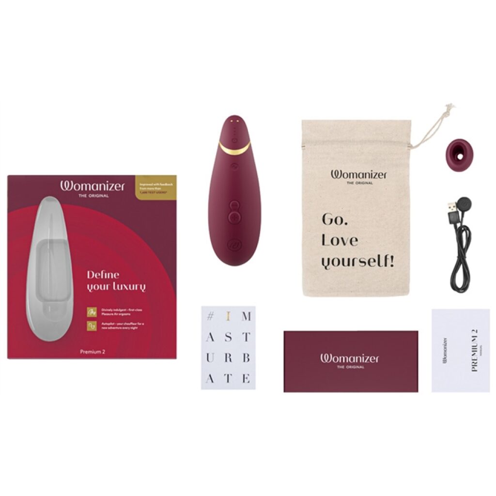 Womanizer Premium 2 bordeaux stimulateur clitoridien rechargeable