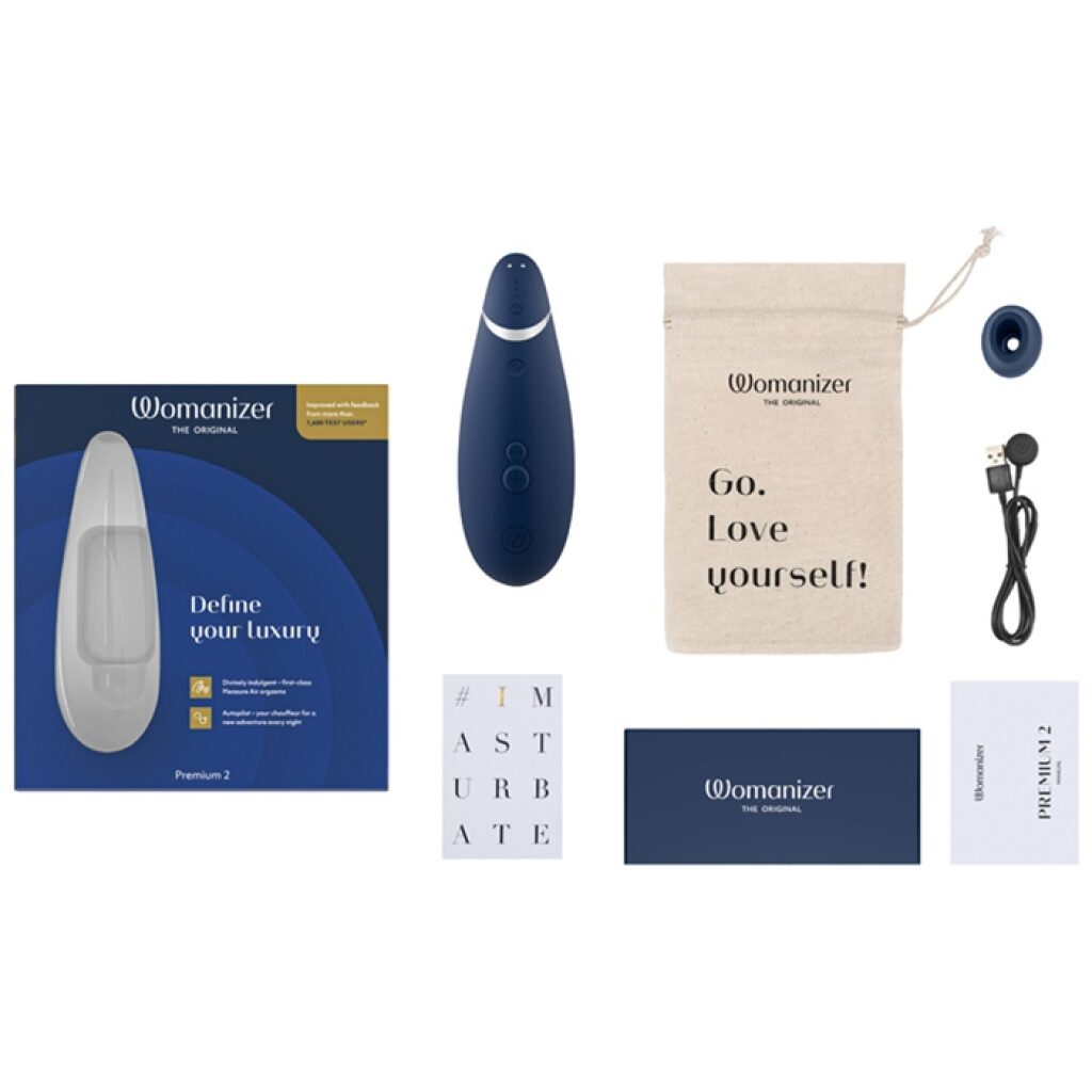 Womanizer Premium 2 bleuet stimulateur clitoridien rechargeable