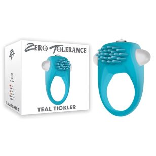 Teal Tickler cock ring vibrating