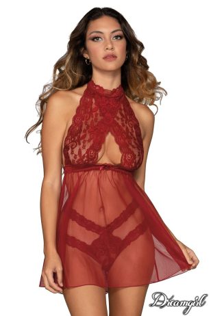 Halter babydoll garnet