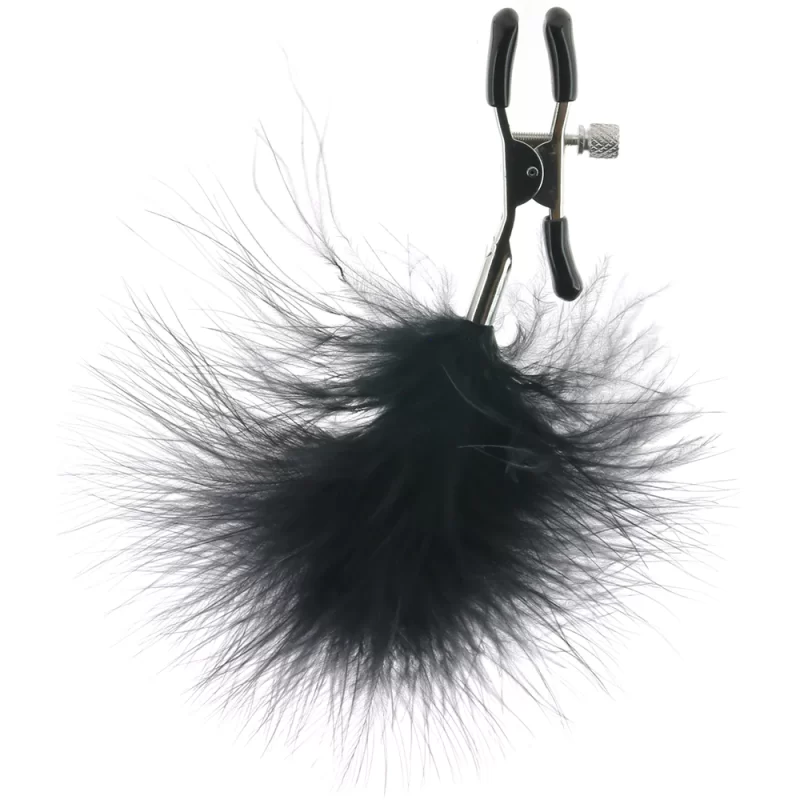 Pinces à seins avec plume noire – Image 3