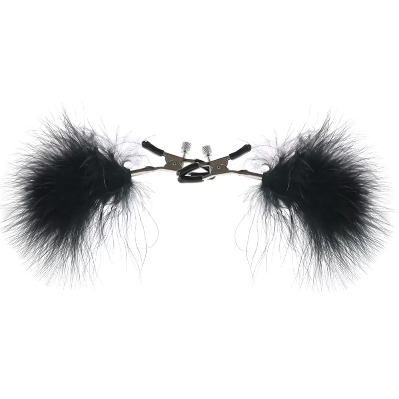 Pinces à seins avec plume noire – Image 4