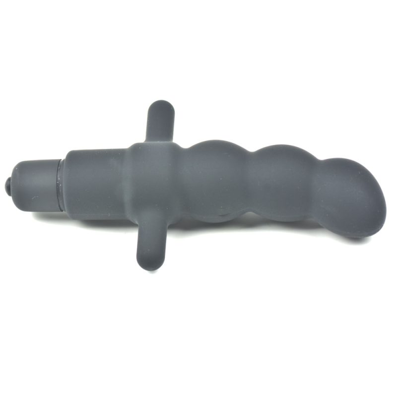 Petit vibrateur anal courbé en silicone de coté