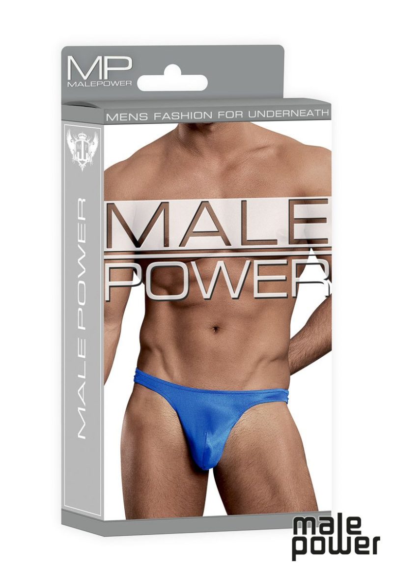 Thong en satin soyeux extensible de Male Power.
