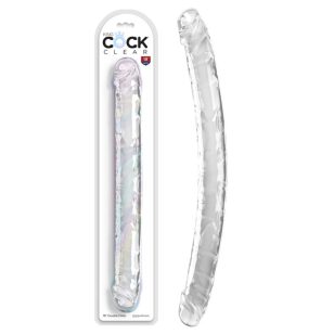 18 inch transparent double dildo