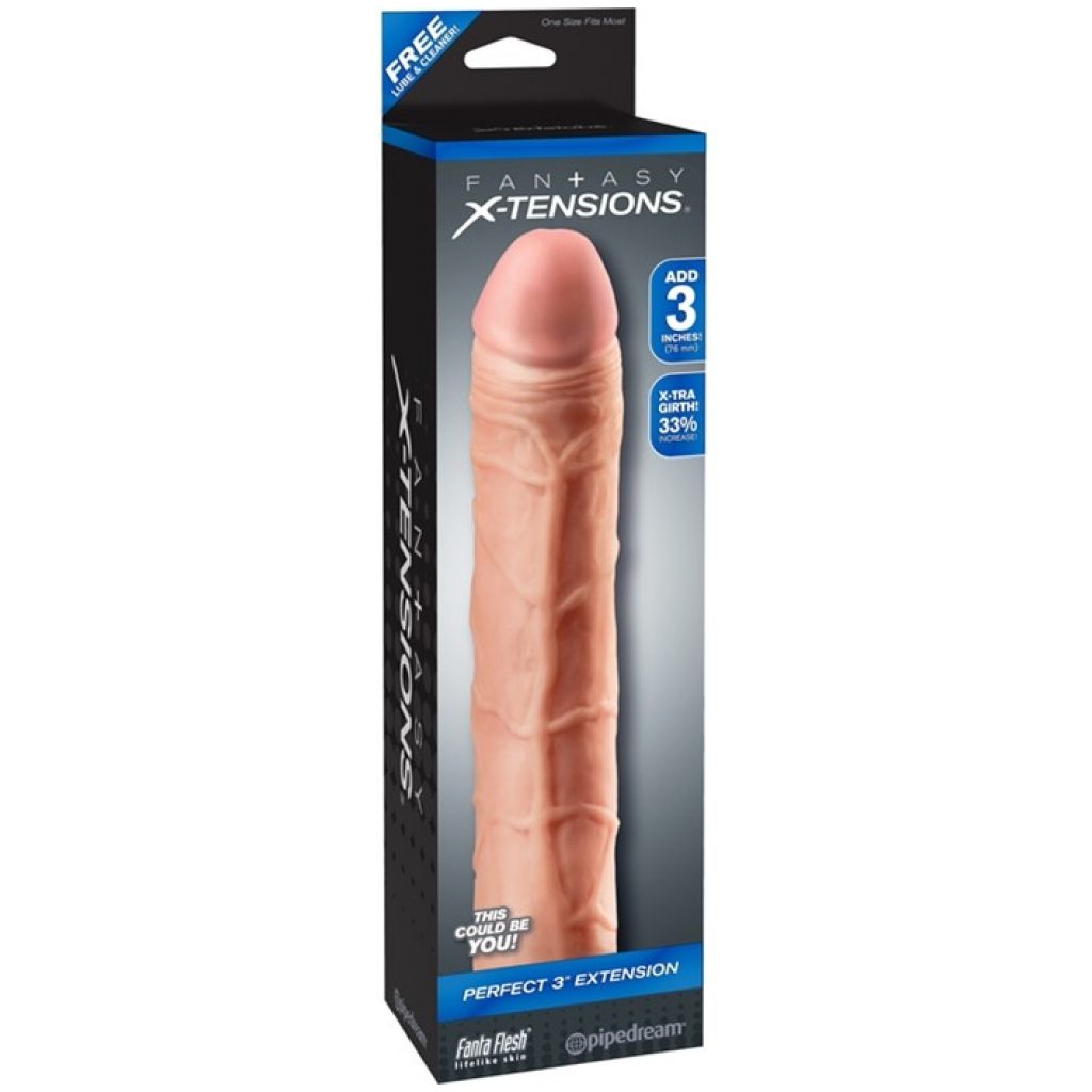 Maintenant, vous pouvez être tout l'homme que vous voulez être et satisfaire votre partenaire avec l'Extension pénis FX Perfect 3'' couleur peau.