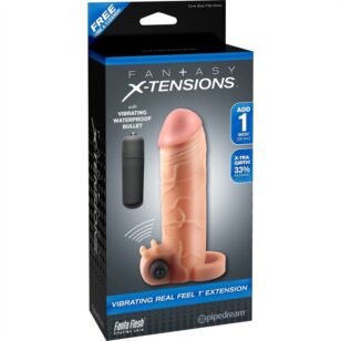 FX real feel vibrating extention 1” flesh