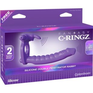 C-Ringz silicone double penetrator rabbit purple