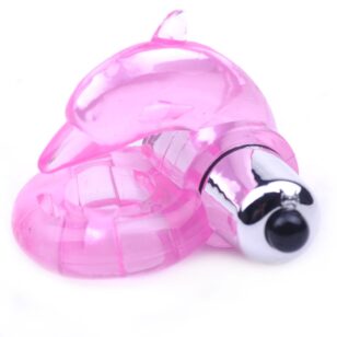 Vibrating dolphin cock ring for penis/clitoral stimulation