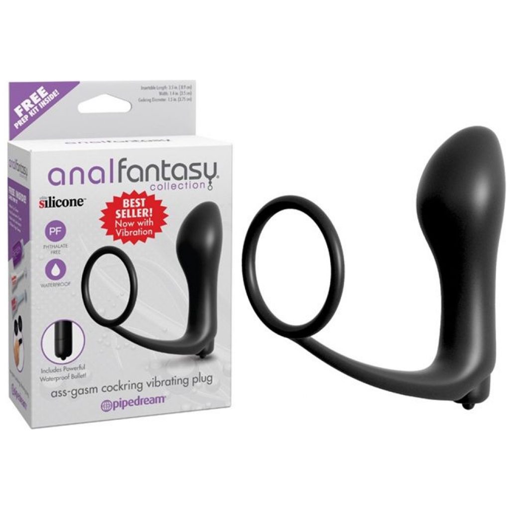 Fabriqué entièrement à partir de notre Elite Silicone soyeux et lisse, le vibrateur anal Ass-gasm avec anneau pénis