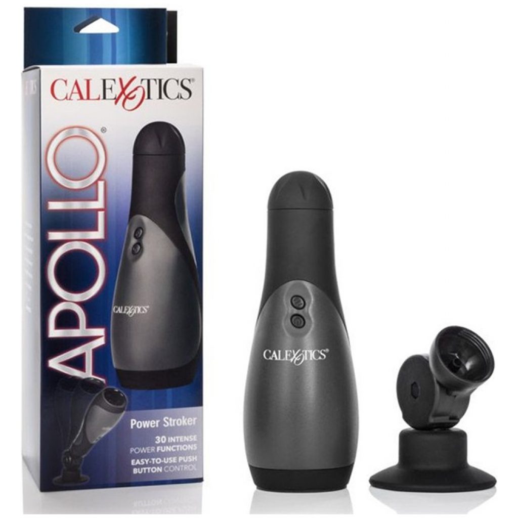 Le masturbateur noir Apollo Power Stroker dispose de 30 fonctions incroyables
