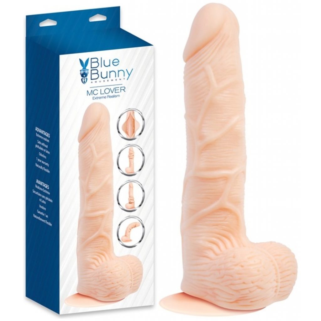 Le système à double densité du dildo très réaliste 8 1/2" Mclover est doté d’une peau par-dessus un intérieur semi-rigide.