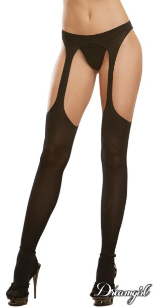 Semi-opaque stockings with garter belt