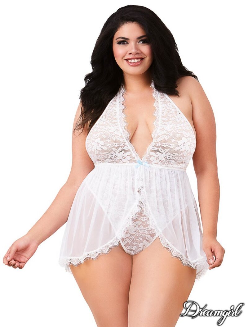 Dreamgirl lingerie white skirt teddy