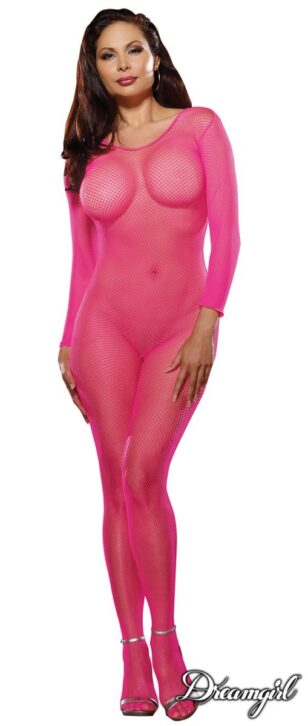 Dreamgirl queen size fishnet pink bodystocking