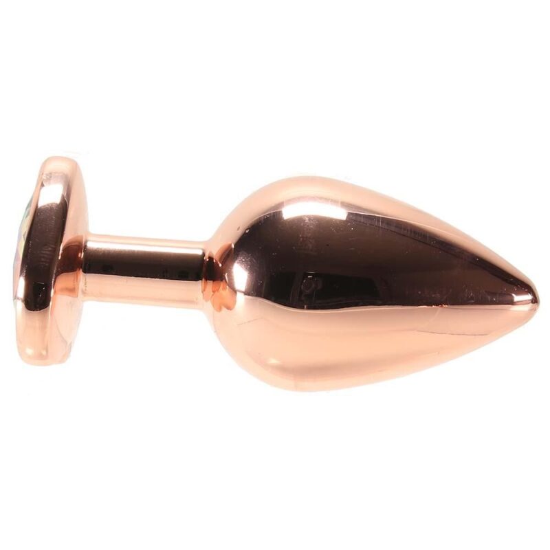 Gold and pink anal plug with medium jewelry - Image 5