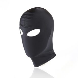 Hood with eyehole in black polyester