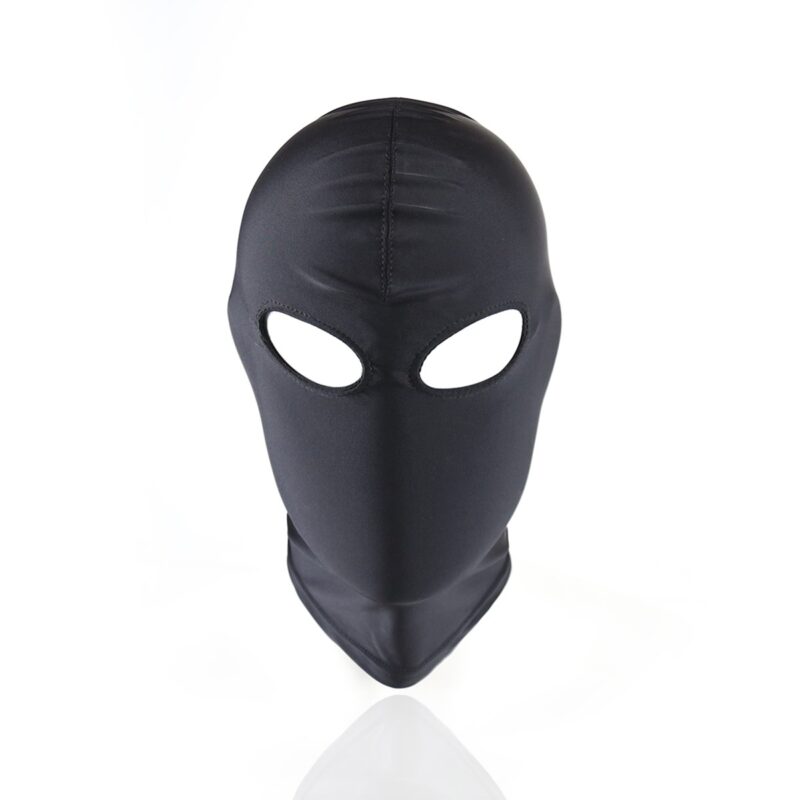 Hood with eyehole in black polyester - Image 2