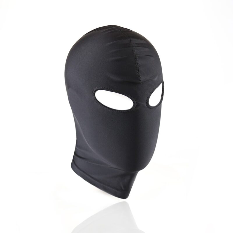 Hood with eyehole in black polyester - Image 3