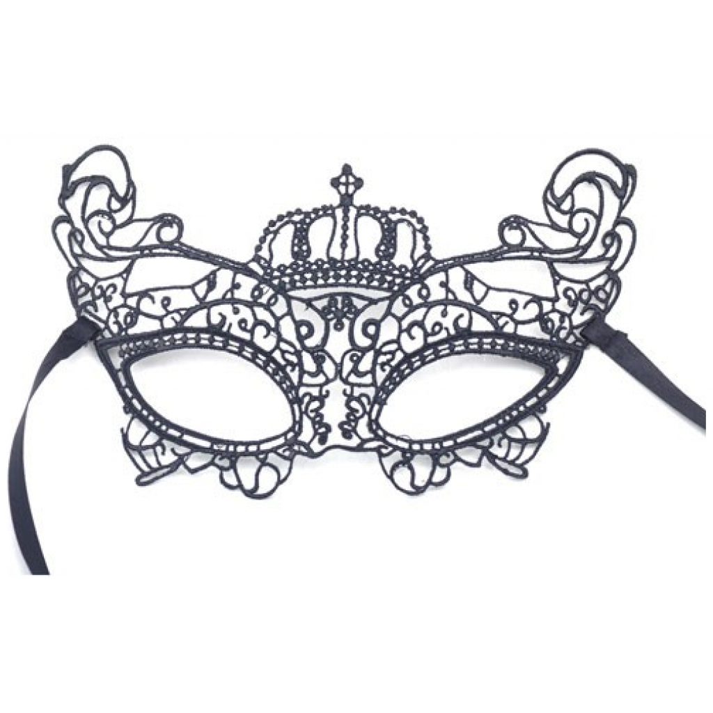 Masque en dentelle noire avec couronne