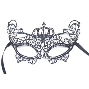 Black lace mask with crown