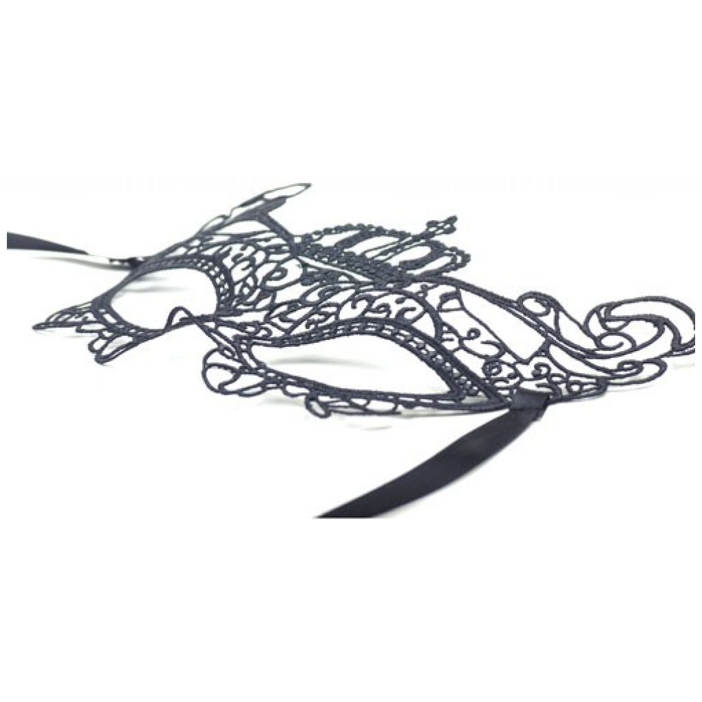 Masque en dentelle noire avec couronne – Image 2