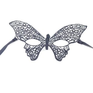 Black lace mask with butterfly