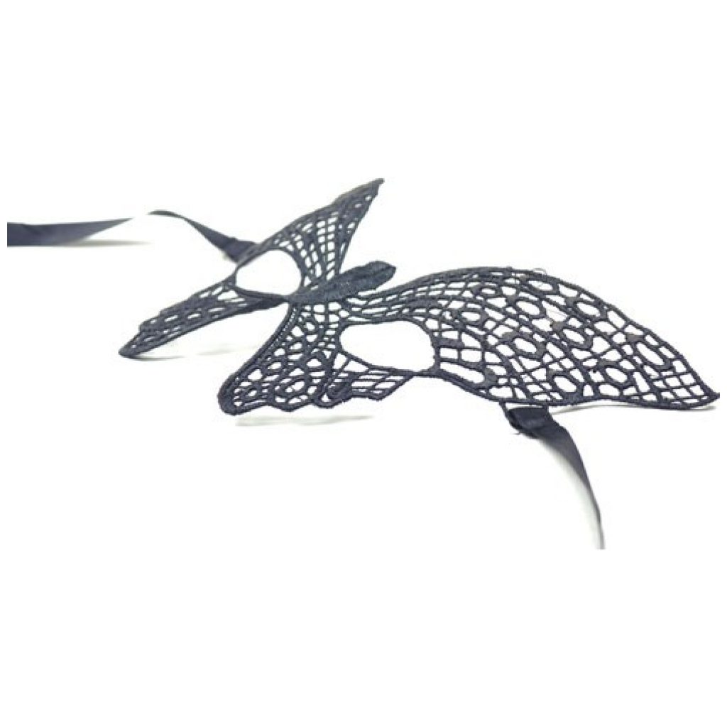 Masque en dentelle noire avec papillon – Image 2
