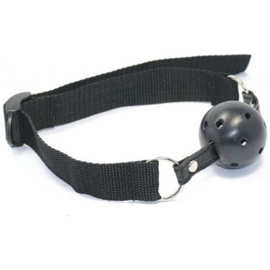Black Gag ball with adjustable strap
