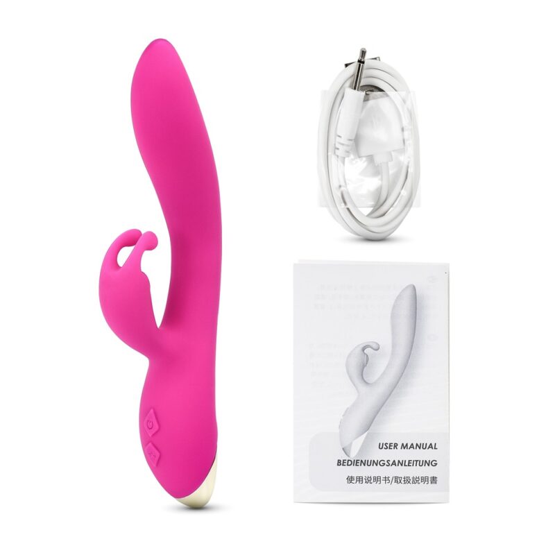 Bonnie pink rechargeable silicone rabbit vibrator - Image 2