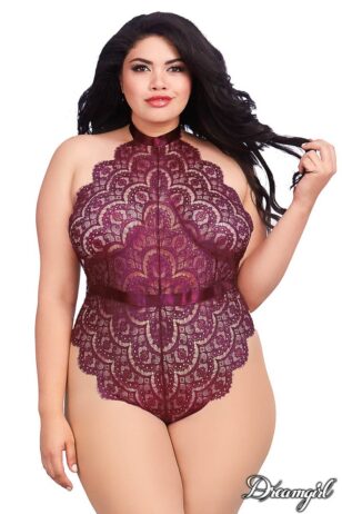 Dreamgirl queen size berry mesmerizing lace Teddy