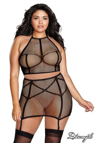 Mesh Plus Size 2 Piece Set