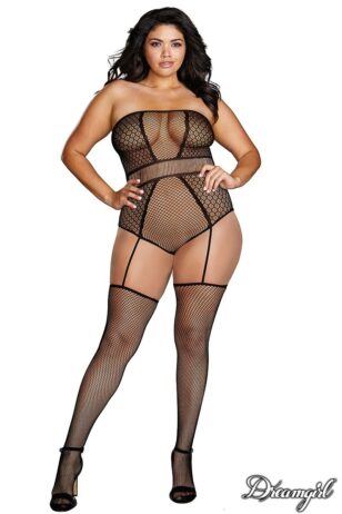 Dreamgirl queen size Teddy bodystocking fishnet Garter