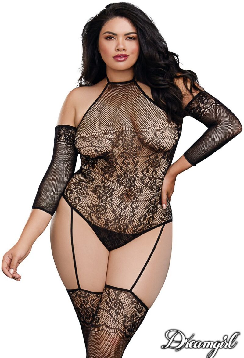 Bodystocking tailles plus sans couture aux épaule de Dreamgirl