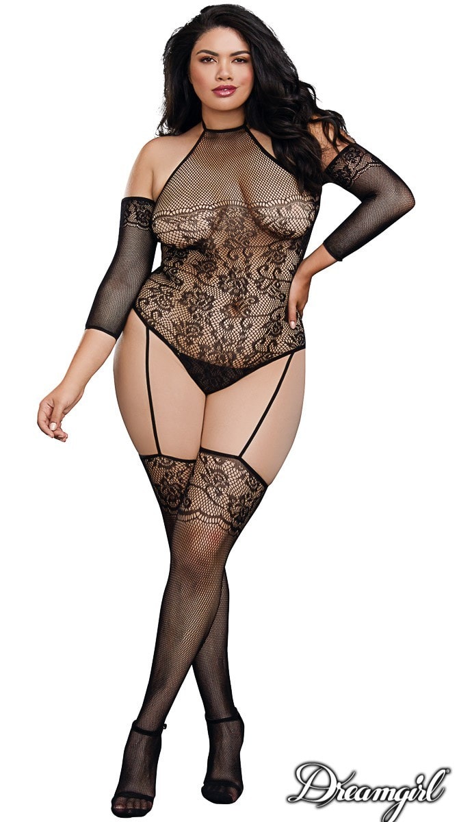 Bodystocking tailles plus sans couture aux épaule de Dreamgirl – Image 2