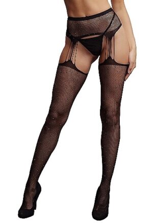 Le Désir Suspender Rhinestone Pantyhose